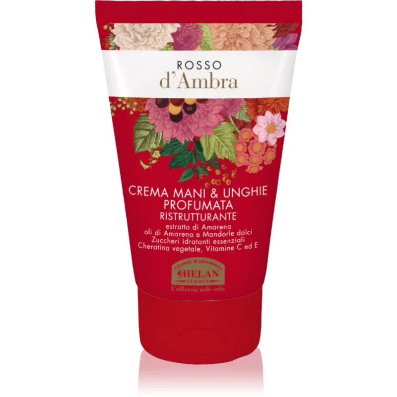 Helan Κόκκινο d'Ambra Scented Hands & Nails Cream ενυδατική κρέμα για τα χέρια για γυναίκες 50 ml