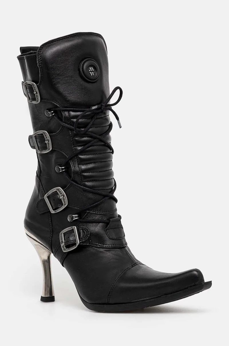 Δερμάτινες μπότες New Rock ITALI NEGRO FINO + MALICIA TACON CARIBE ACERO