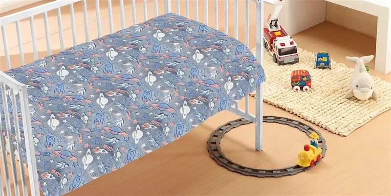 Κουβέρτα Fleece φωσφοριζέ Dimcol Galaxy 70X110