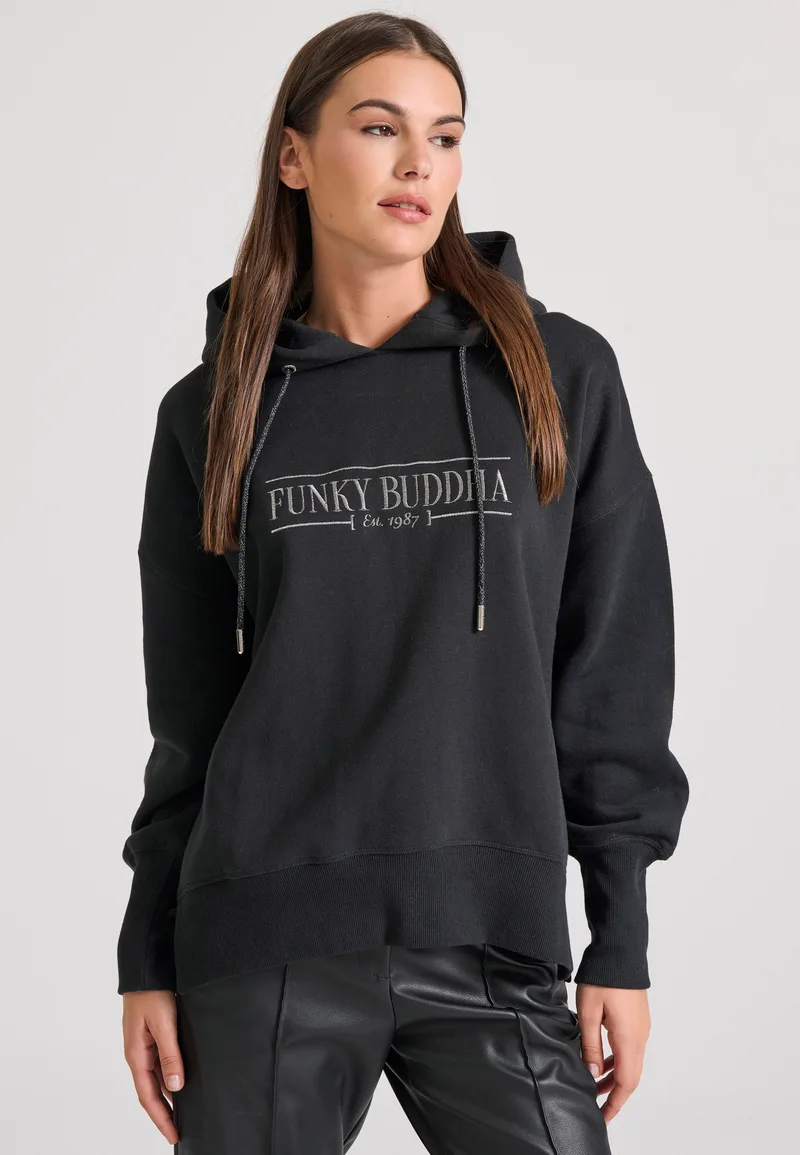 Oversized φούτερ με branded κέντημα στο στήθος