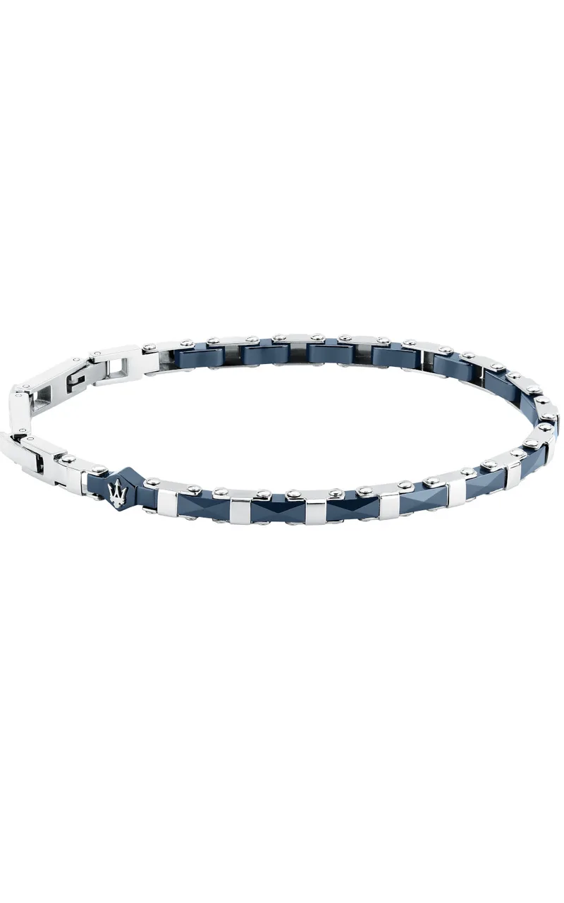 MASERATI CERAMIC JM226ATZ84 Βραχιόλι Κεραμικό Δίχρωμο Με Λογότυπο