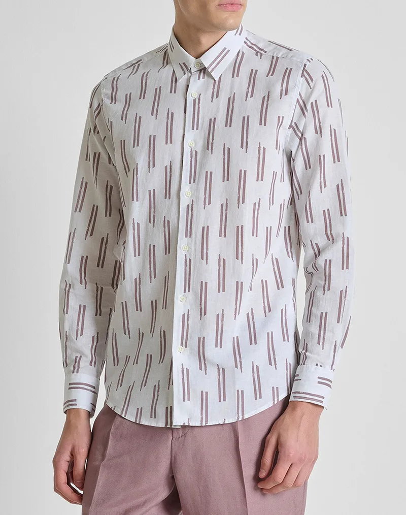 ANTONY MORATO MMSL00789FA430661 MIN OF 6 SHIRT NAPOLI REGULAR FIT IN PRINTED LINEN BLEND FABRIC ΠΟΥΚΑΜΙΣΟ ΑΝΔΡΙΚΟ SL00789FA430661-5108 Multi