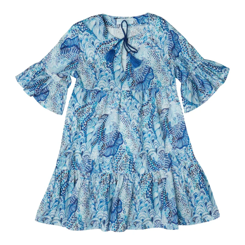 GIRL'S LINEN DRESS WAVES