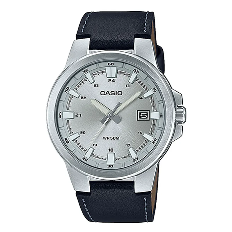 CASIO Enticer Black Leather Strap MTP-E173L-7AVEF