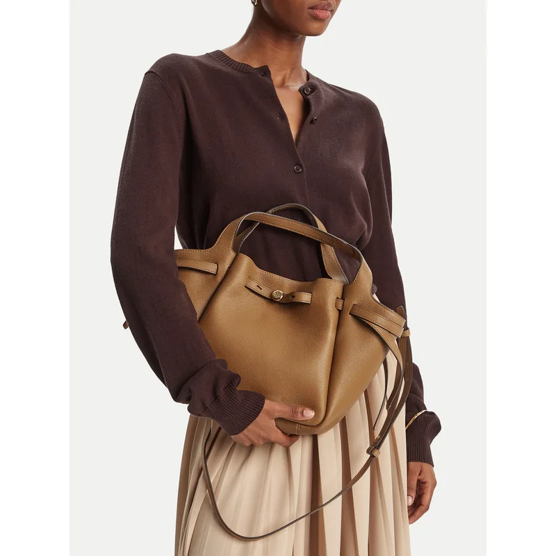 Τσάντα Tory Burch Romy Satchel 164866 Καφέ