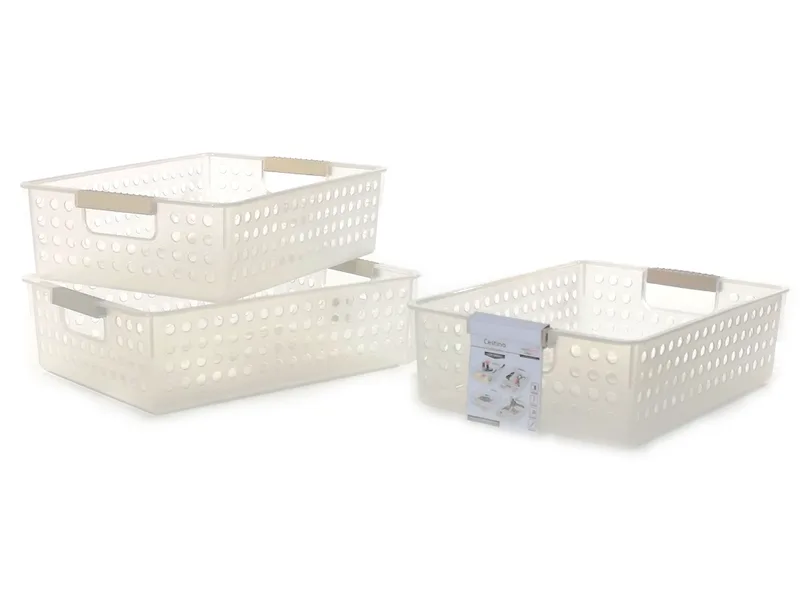 Καλάθι Με Λαβές Πλαστικό 30x21.5x8.5cm Σε 3 Χρώματα