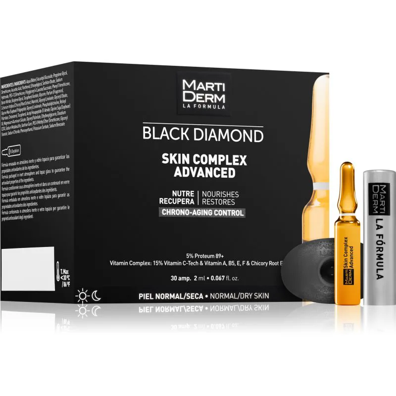 MartiDerm Black Diamond Skin Complex Advanced αμπούλες για κουρασμένη επιδερμίδα 30x2 μλ