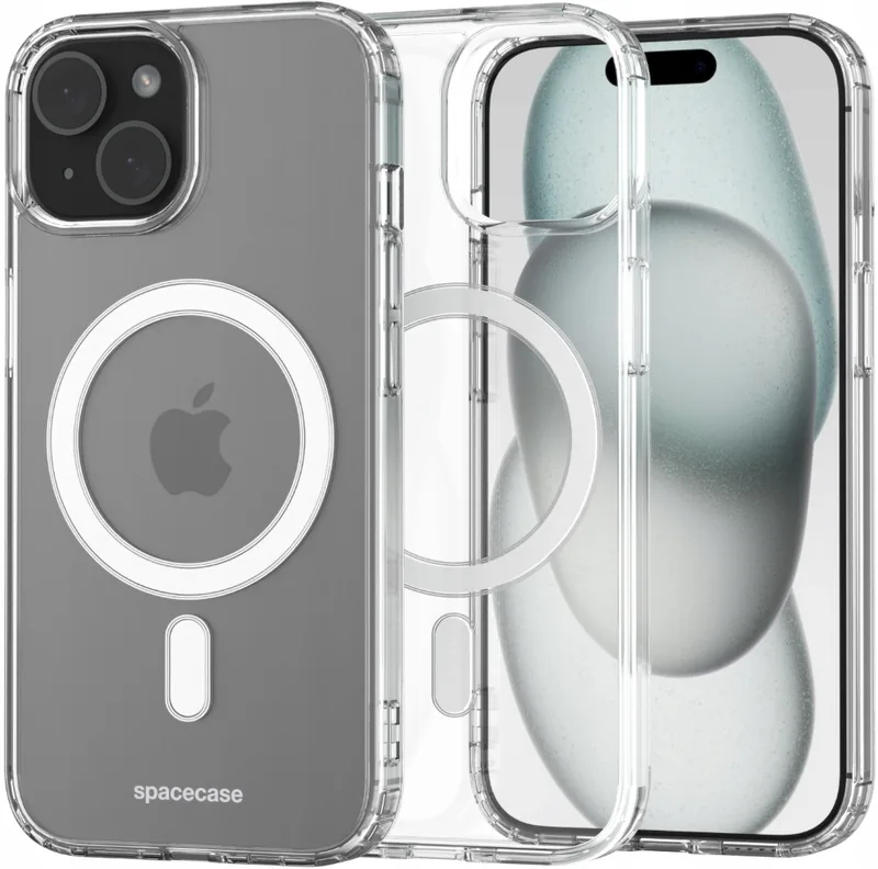 Spacecase Clear MagSafe - Σκληρή Διάφανη Θήκη MagSafe - Apple iPhone 15 Plus - Transparent (5905719103286)