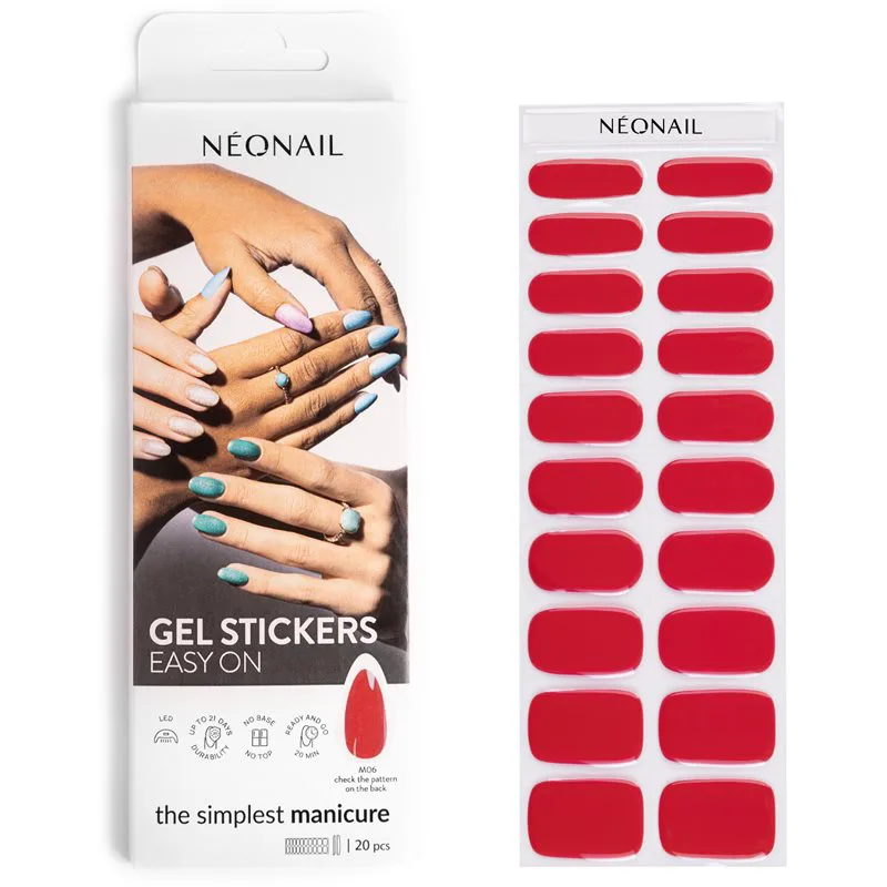 NEONAIL Easy On Gel Stickers Αυτοκόλλητα νυχιών με χρήση λάμπας UV/LED απόχρωση M06 20 τμχ