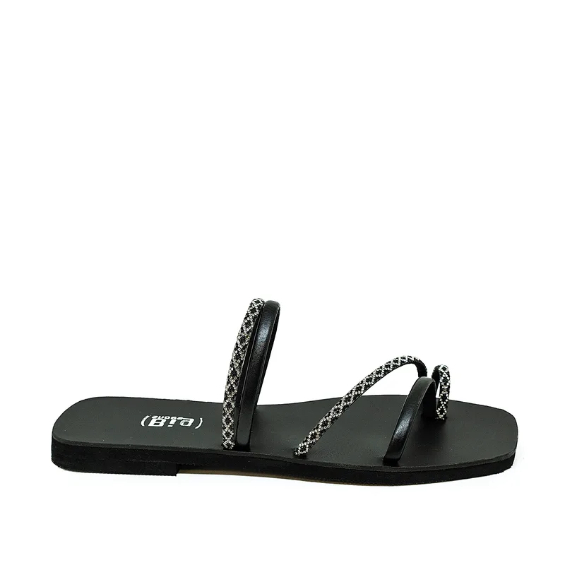 Bigshoes GA0115-01 Δερμάτινο Σανδάλι Μαύρο