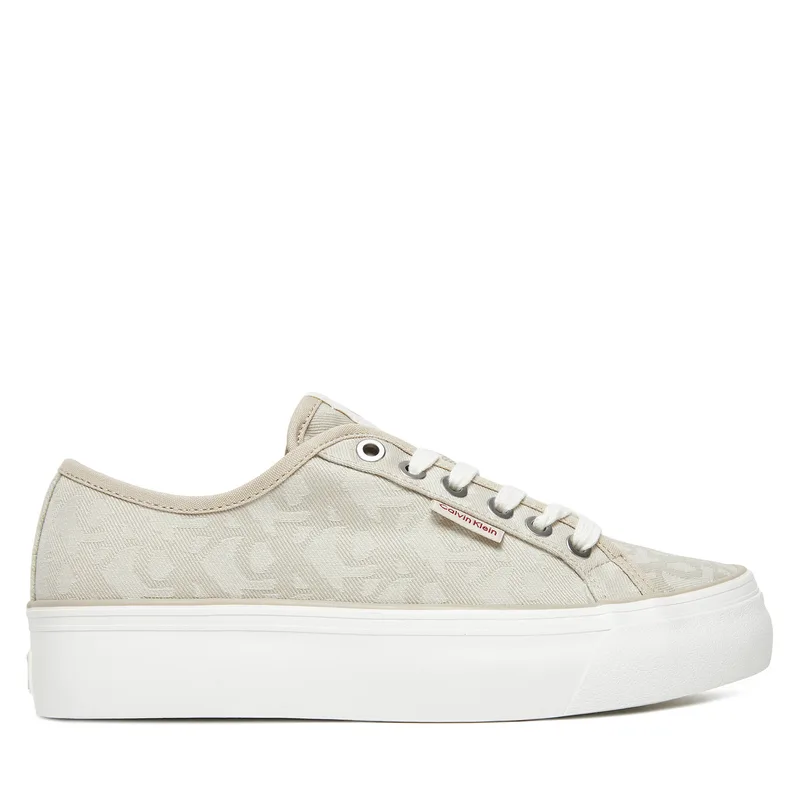 Αθλητικά Calvin Klein Jeans Vulc Flatf Jacquard Aop YW0YW01965 Μπεζ