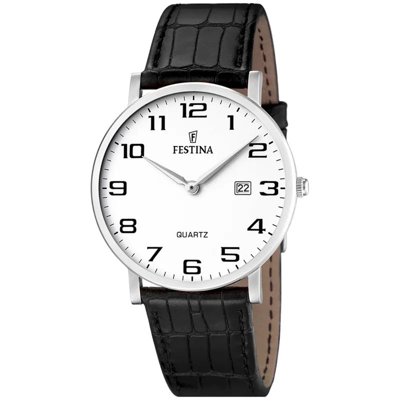 FESTINA Black Leather Strap F16476-1