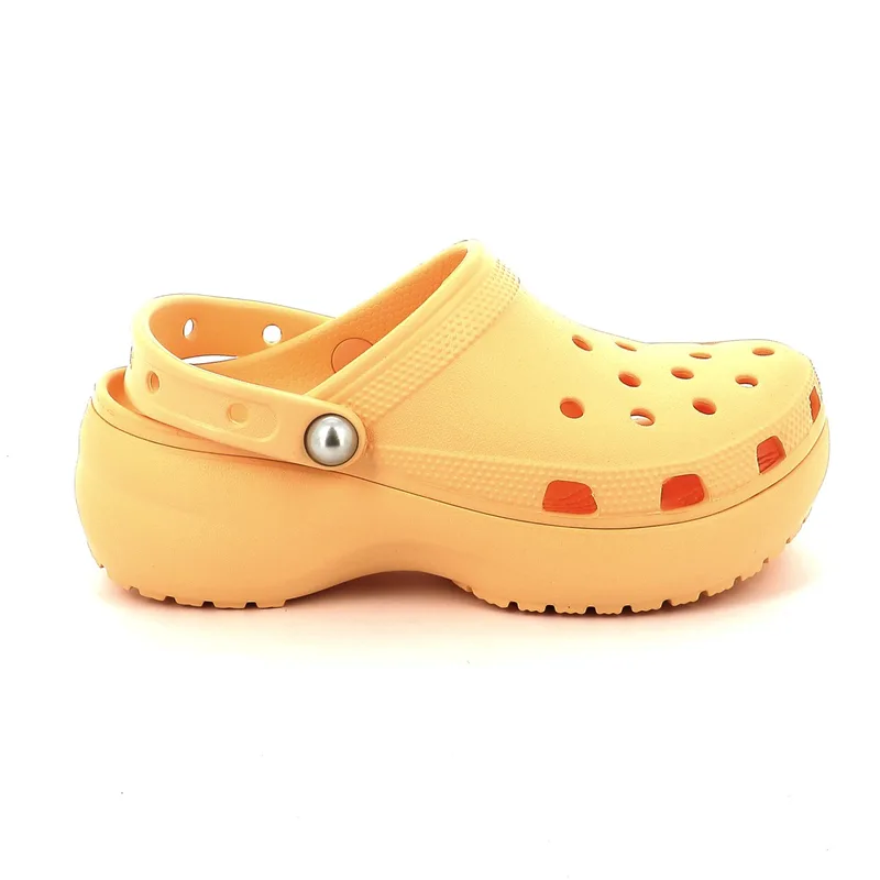 Γυναικείο Σαμπό Crocs Classic Platform Pearl Clog Ανατομικό Χρώματος Πορτοκαλί 211231-78Z