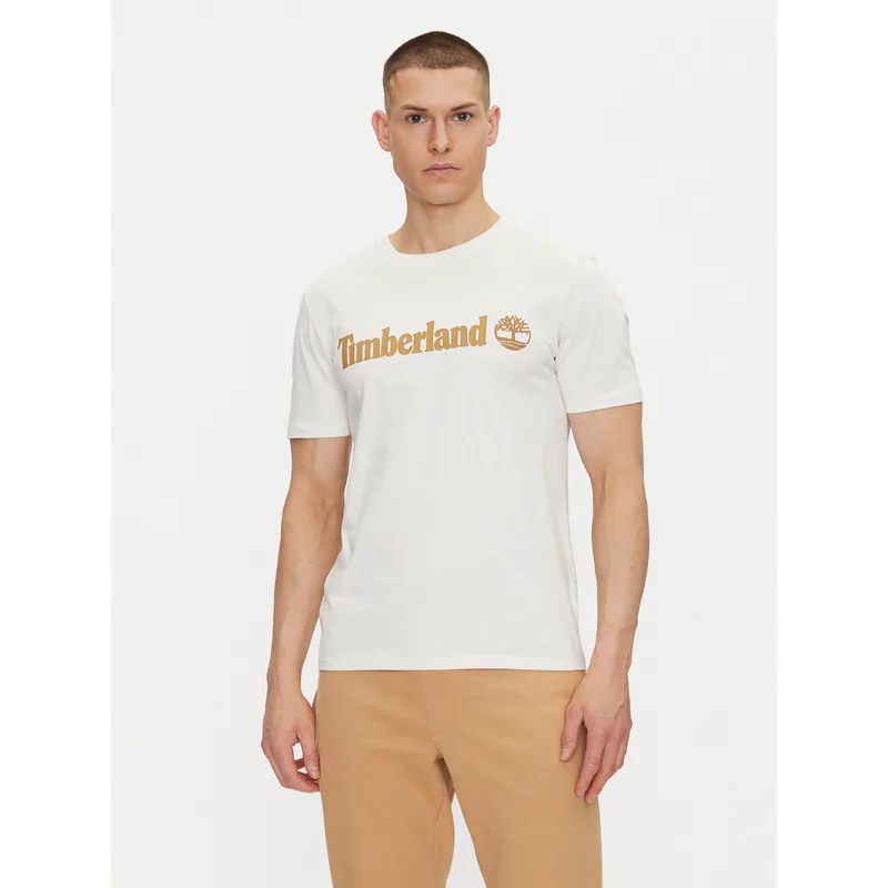 Timberland T-Shirt TB0A5UPQ Εκρού Regular Fit