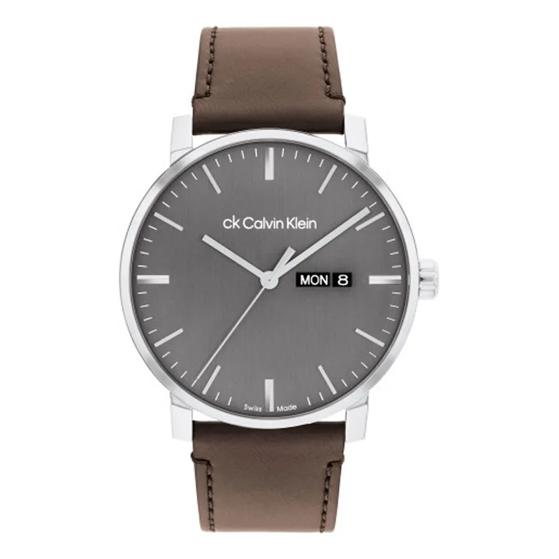 CALVIN KLEIN Swiss Made Brown Leather Strap 25000072