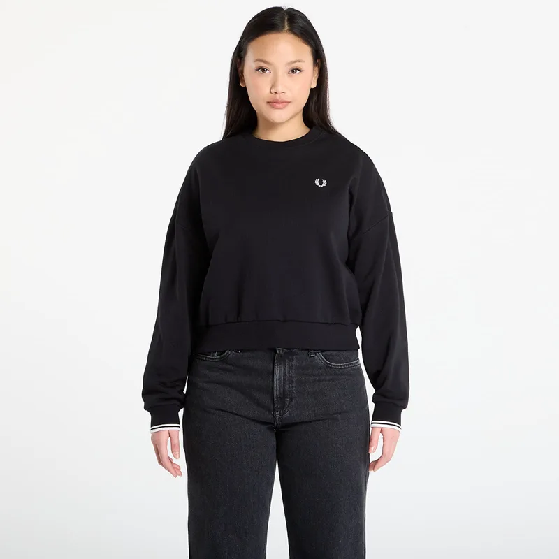 Φούτερ FRED PERRY Tipped Sweatshirt Black 40