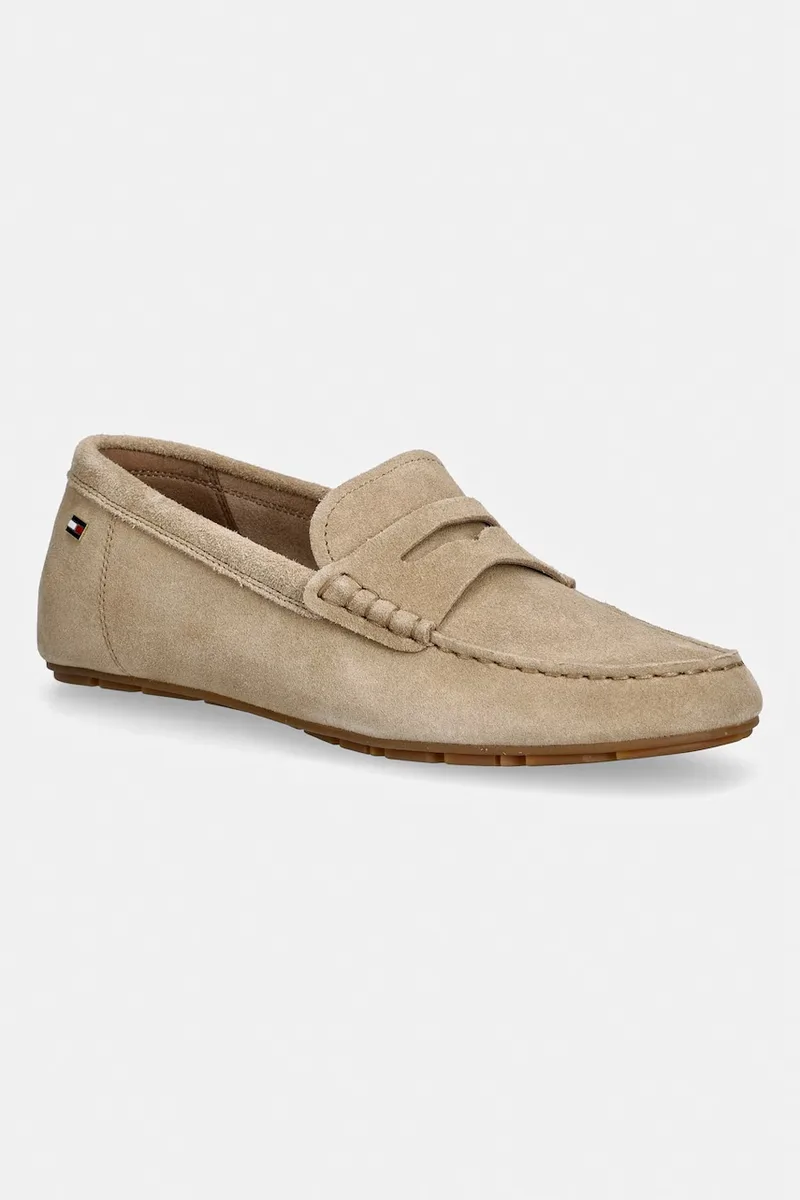 Tommy Hilfiger μοκασίνια Γυναικεία σουέτ FLAG SOFT SUEDE DRIVER LOAFER