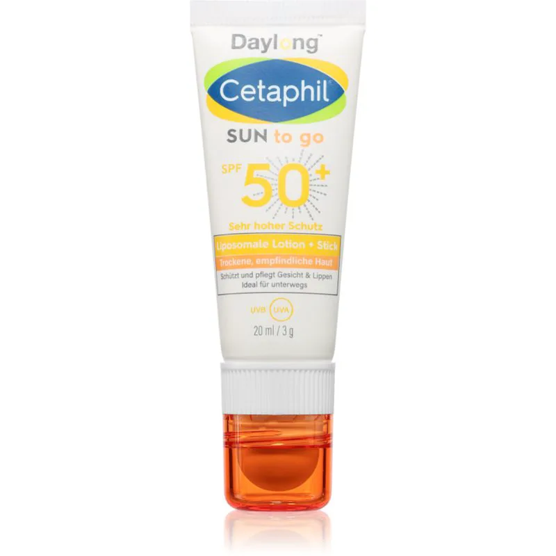 Daylong Cetaphil SUN To Go Liposomale Lotion + Stick αντηλιακή κρέμα σε στικ για ευαίσθητη επιδερμίδα SPF 50+ 20 ml
