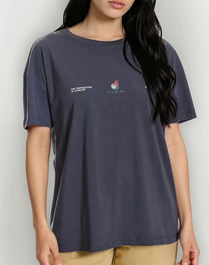 FUNKY BUDDHA T-Shirts FBL013-125-04-ANTHRACITE DarkSlateGrey