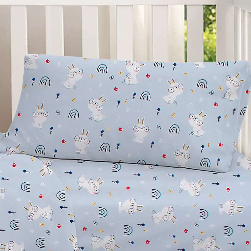Βρεφική Μαξιλαροθήκη 35x45 Dimcol Rabbit Garden 584 Sky Blue