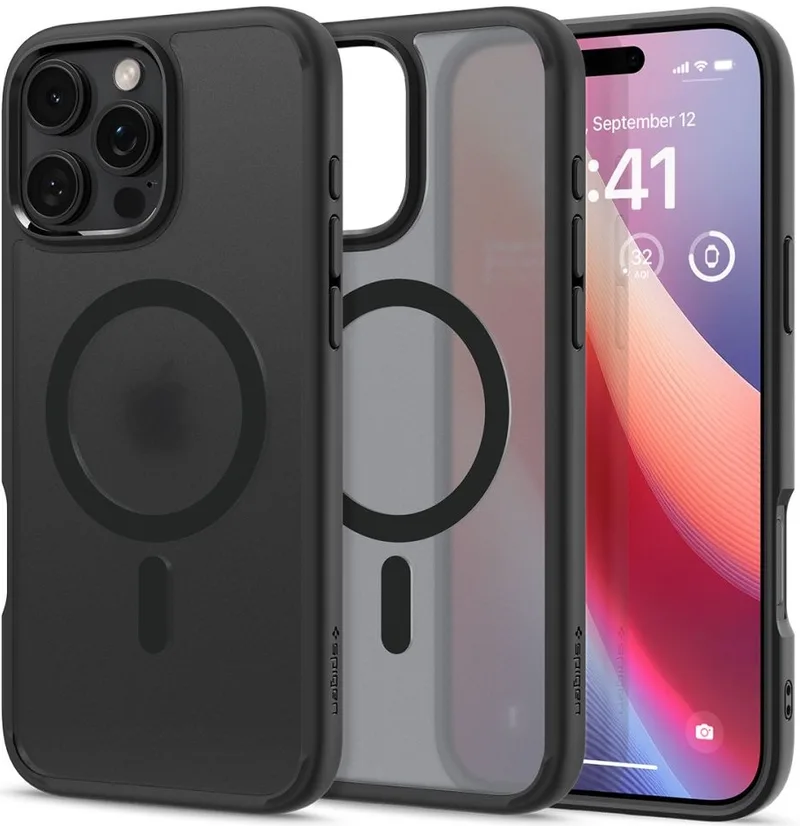 Θήκη Apple iPhone 16 Pro - Spigen Ultra Hybrid MagFit με MagSafe - Frost Black (ACS08134)