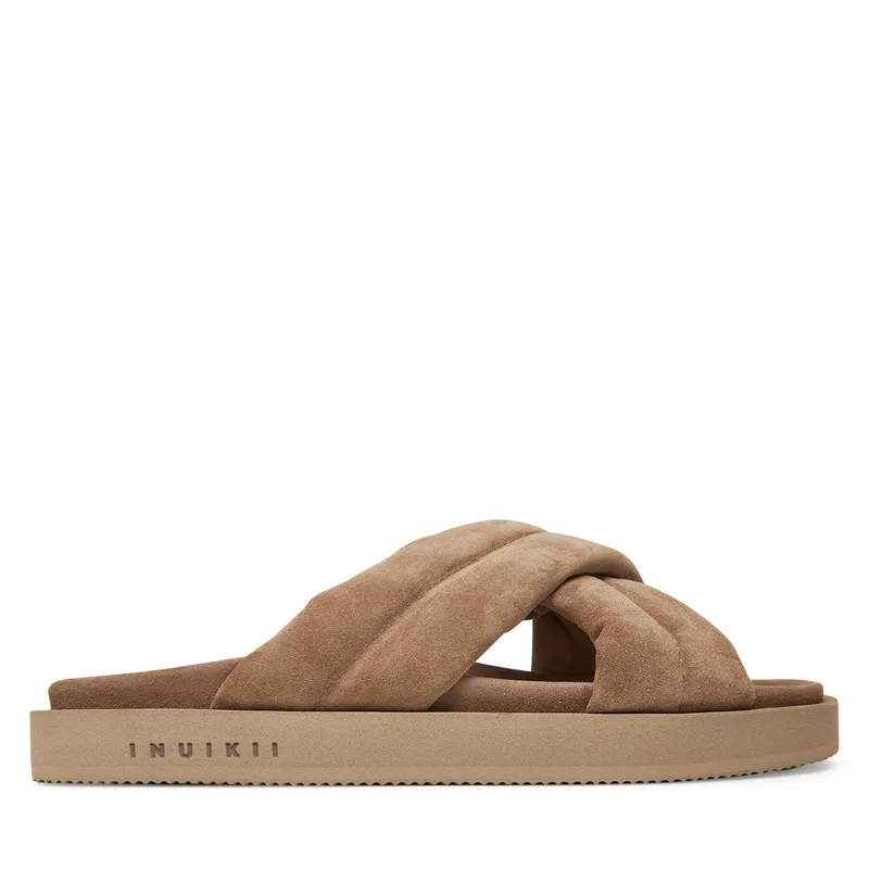 Παντόφλες Inuikii Suede Crossed 50102-500 Μπεζ