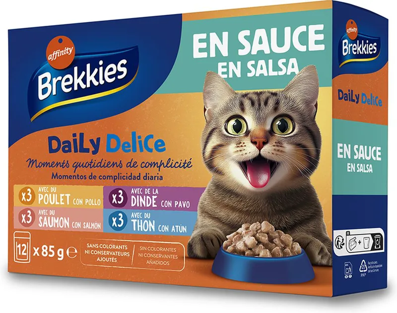 ΥΓΡΗ ΤΡΟΦΗ BREKKIES ADULT MIX ΚΟΤΟΠΟΥΛΟ ΓΑΛΟΠΟΥΛΑ ΣΟΛΟΜΟΣ - ΤΟΝΟΣ ΣΕ ΣΑΛΤΣΑ (12ΤΜΧ X 85GR)