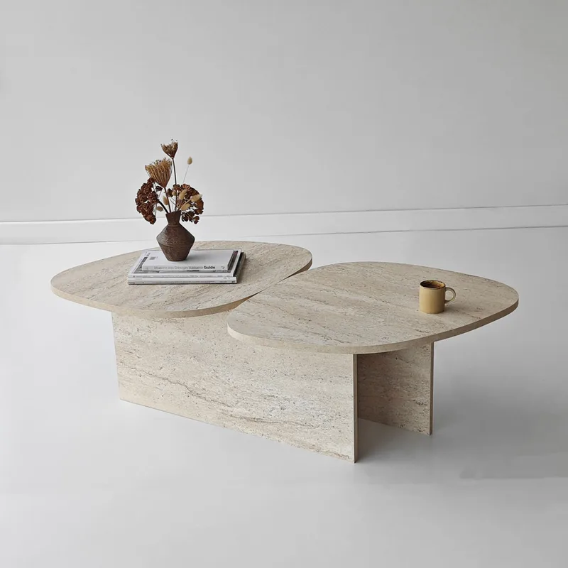 Τραπεζάκι Σαλονιού Stones - Travertine 552Nos2601 (125x38x60 cm)