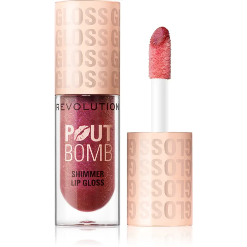 Revolution Shimmer Gloss αστραφτερό λιπ γκλος απόχρωση Berry Lustre 4.5 ml