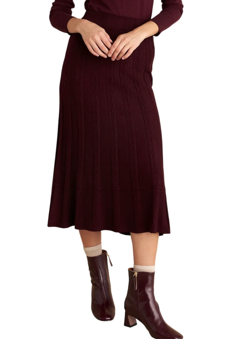 Φούστα Attrattivo Μίντι Πλεκτή 9921771-OXBLOOD Γυναικείο