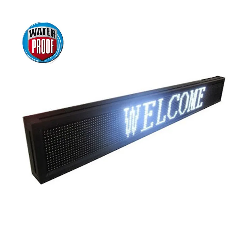 πινακίδα led κυλιόμενων μηνυμάτων 100x20 cm αδιαβροχη λευκή