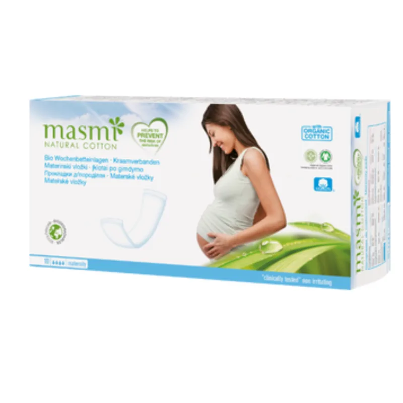 Masmi Organic Cotton Sanitary Pads, 10 pieces
