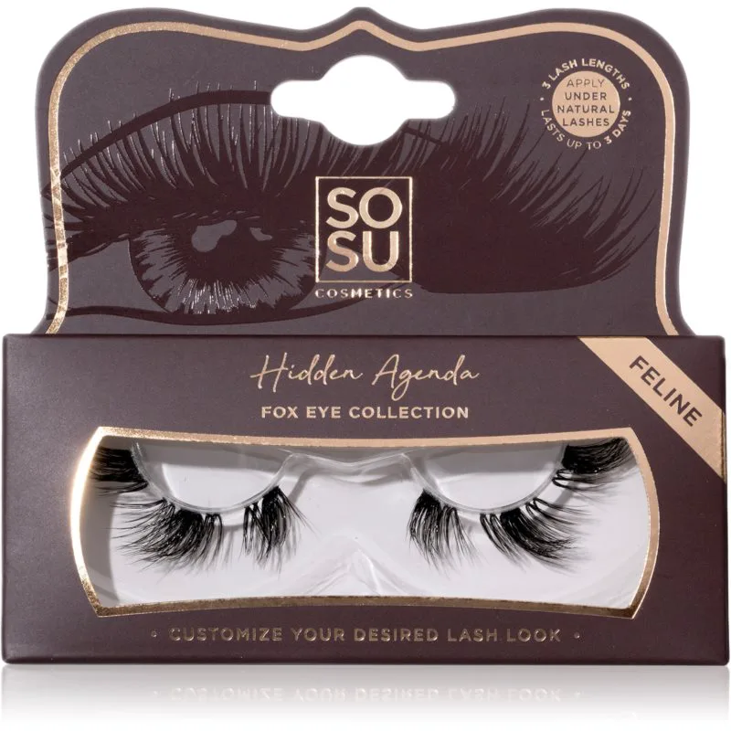 SOSU Cosmetics Hidden Agenda Fox Eye Collection τεχνητές βλεφαρίδες απόχρωση Feline 1 τμχ