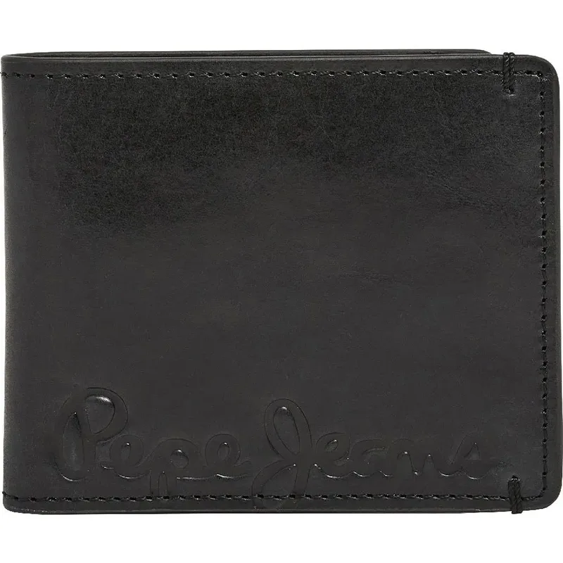 Pepe Jeans Ανδρικό Δερμάτινο Πορτοφόλι Keanu PM070383-999 Μαύρο
