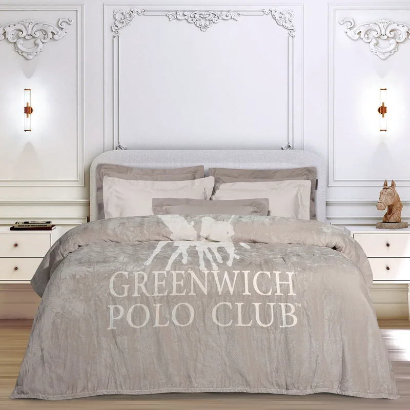 Κουβέρτα Fleece Μονή Greenwich Polo Club 3490 Taupe 160x240