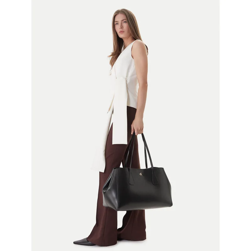 Τσάντα Calvin Klein Ck Snap Large Tote LV04F3502G Μαύρο