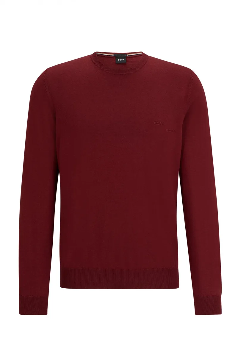 BOSS ΠΛΕΚΤΟ ROUND NECK BOTTO-L ΜΠΟΡΝΤΩ