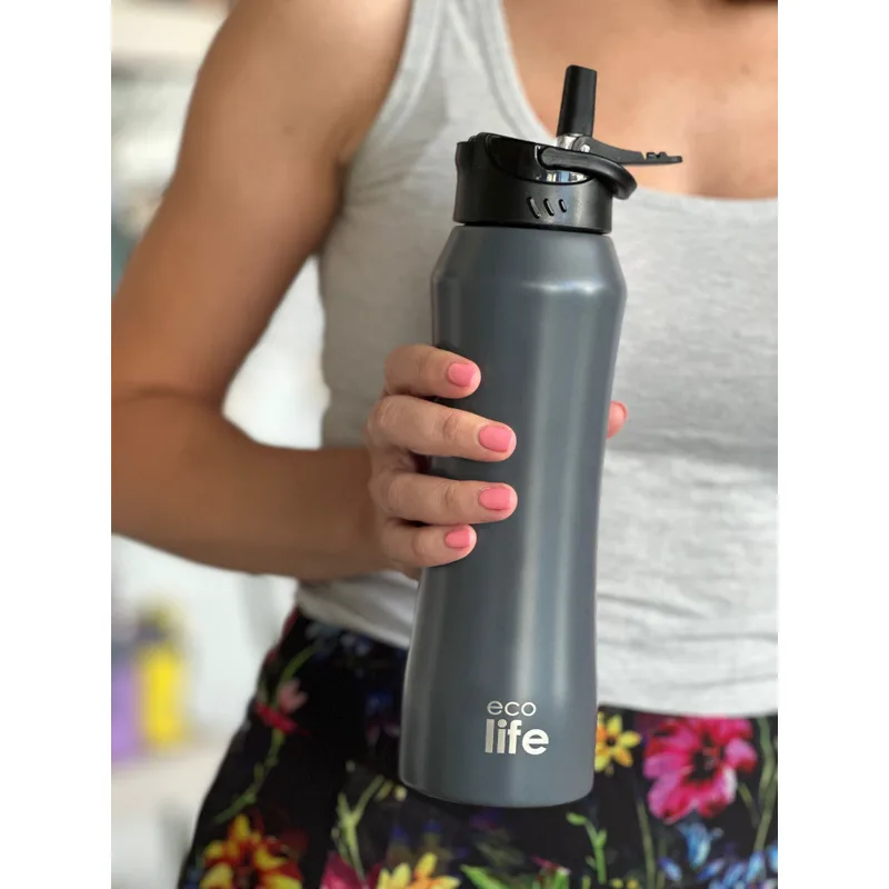 EcoLife Θερμός Μεταλλικό Ανοξείδωτο Grey Thermos 550ml