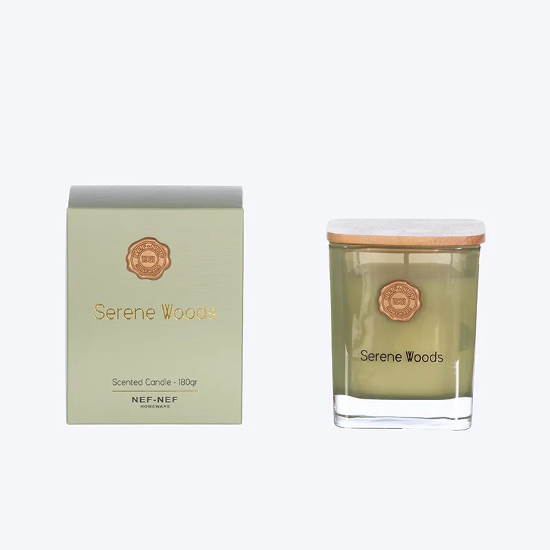 Αρωματικό Κερί Serene Wood 180Gr Nef-Nef Homeware Green