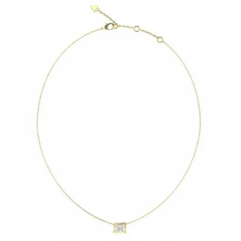 Γυναικείο κολιέ Guess Bamboo Stainless Steel με ορθογώνια πέτρα JUBN05170JWYGT/U JUBN05170JWYGT/U Ατσάλι