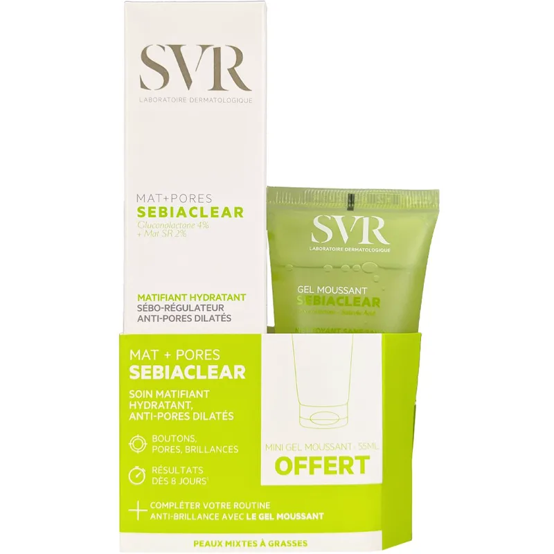 SVR Promo Sebiaclear Mat & Pores Cream 40ml & Δώρο Anti-Imperfections Gel Moussant Cleanser 55ml