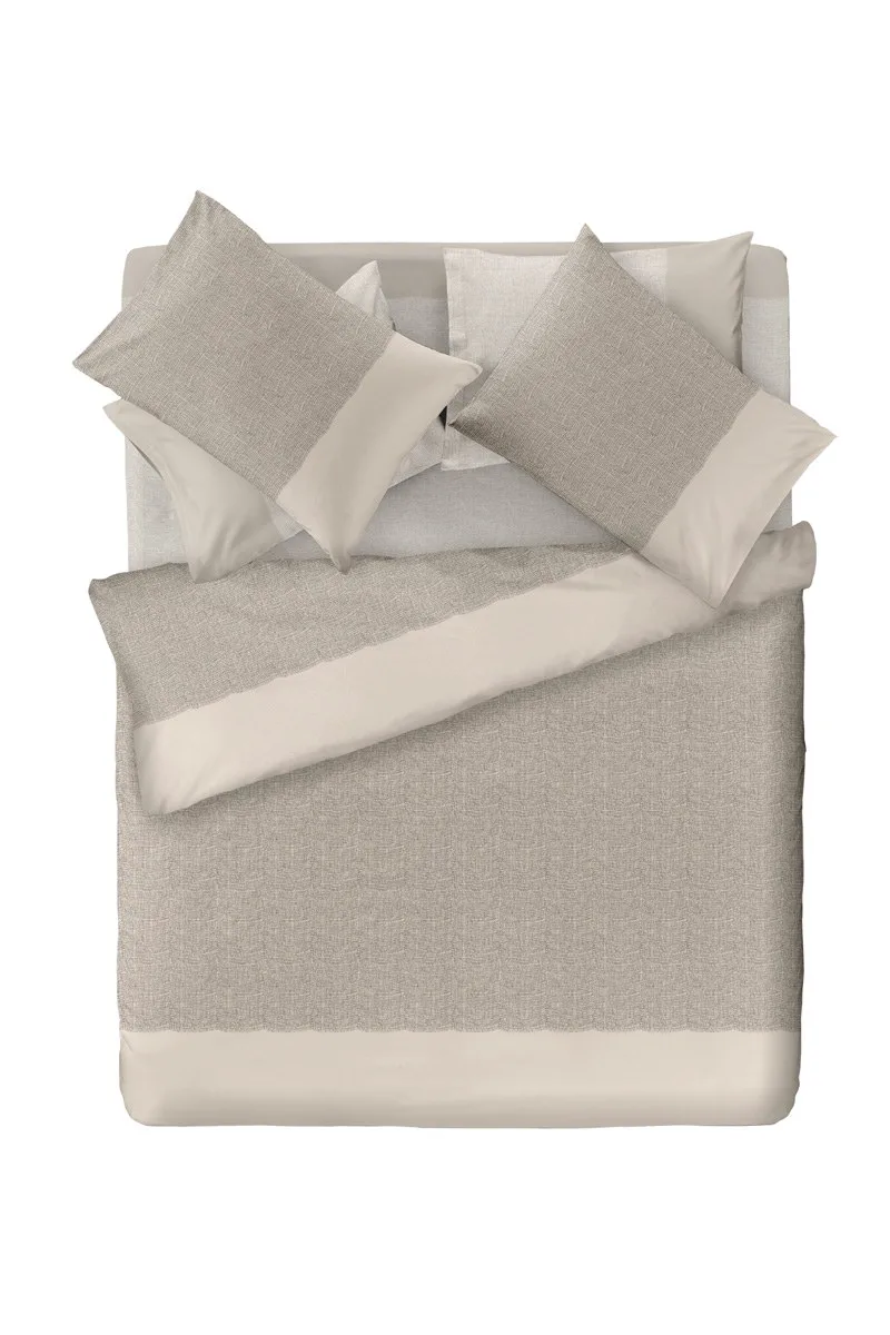 Σετ Παπλωματοθήκη Υπέρδιπλη 3 Τεμαχίων Saint Clair Moroccan Natural 225x245