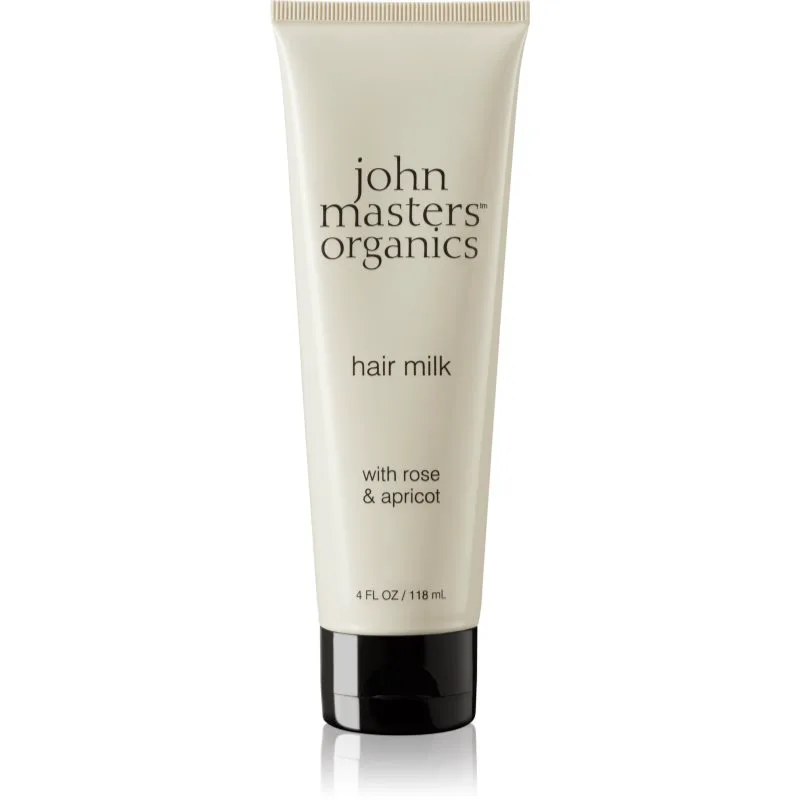 John Masters Organics Rose & Apricot Hair Milk λοσιόν χωρίς ξέβγαλμα για ξηρά άκρα μαλλιών 118 ml