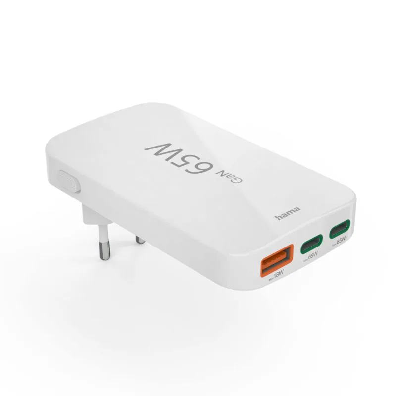 Hama flaches Mini-Ladegerät 65W 2xUSB-C/1xUSB-A, weià 201976