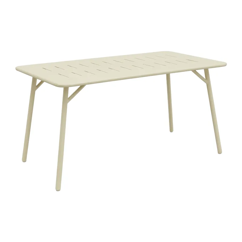 Τραπέζι Moraja pakoworld κρεμ μέταλλο 140x80x72εκ - PAKO WORLD - 218-000050