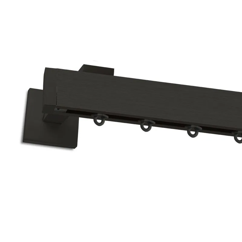 Σιδηρόδρομος Κουρτίνας 4cm Primo Exclusive Line Μαύρο Σαγρέ Ματ (Μονός ή Διπλός) (3.00 Μονός Σιδηρόδρομος)