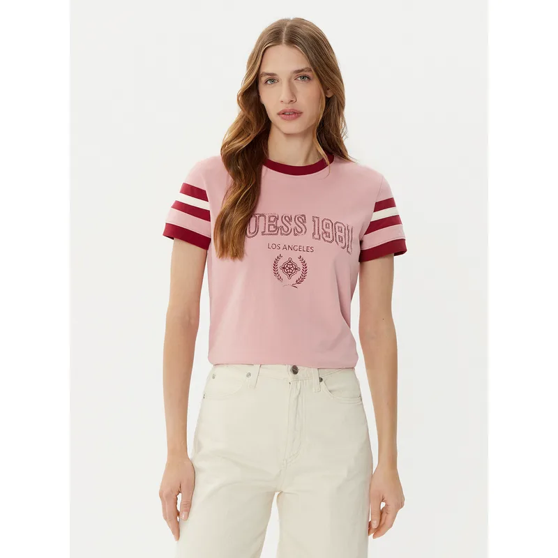 Guess T-Shirt V5RI00 KA260 Ροζ Regular Fit