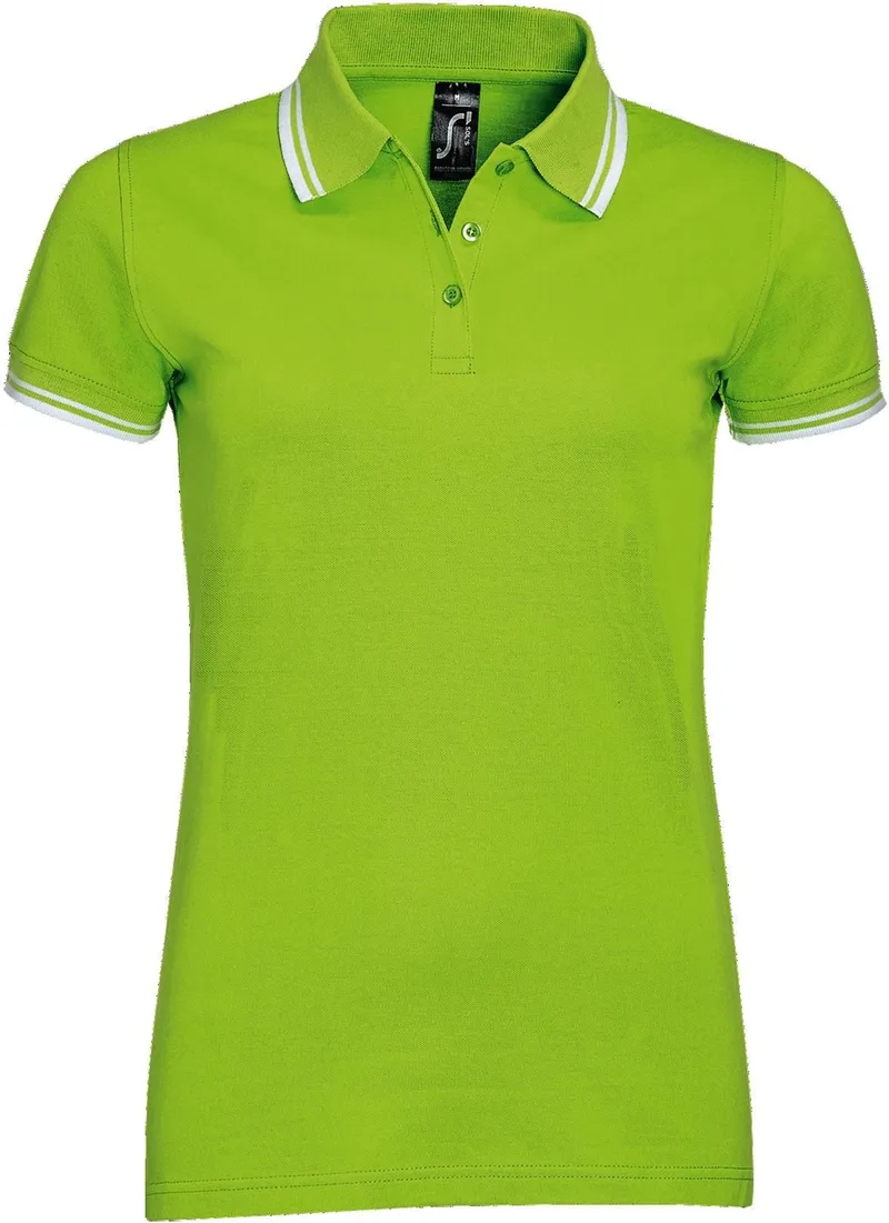 Γυναικείο πόλο πικέ Pasadena Women SOLS 00578 Lime/White