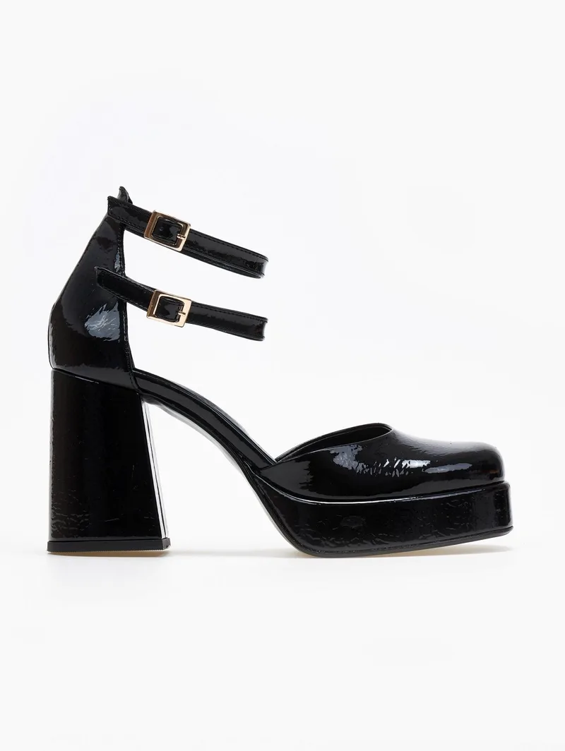 TFP Patent Pumps Double Strap - 7740 (λουστρίνι) - Black