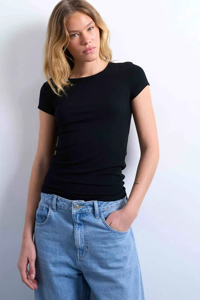 Topshop γυναικείο T-shirt μονόχρωμο "Tspremium" - 31000567 Μαύρο
